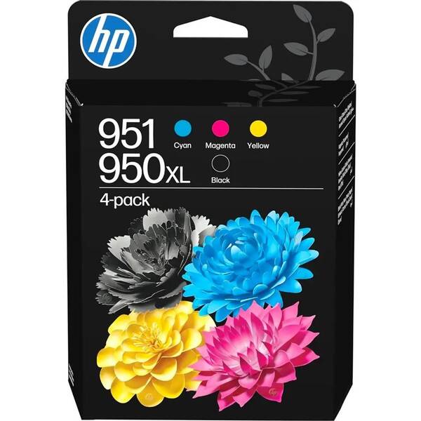 Inkoustová náplň HP C3WK1AE, HP 950XL BK/951CMY, CMYK, 4-pack vícebarevná

