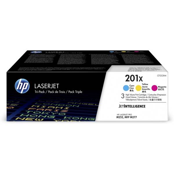 Toner HP 201X, 3x 2 300 stran vícebarevný

