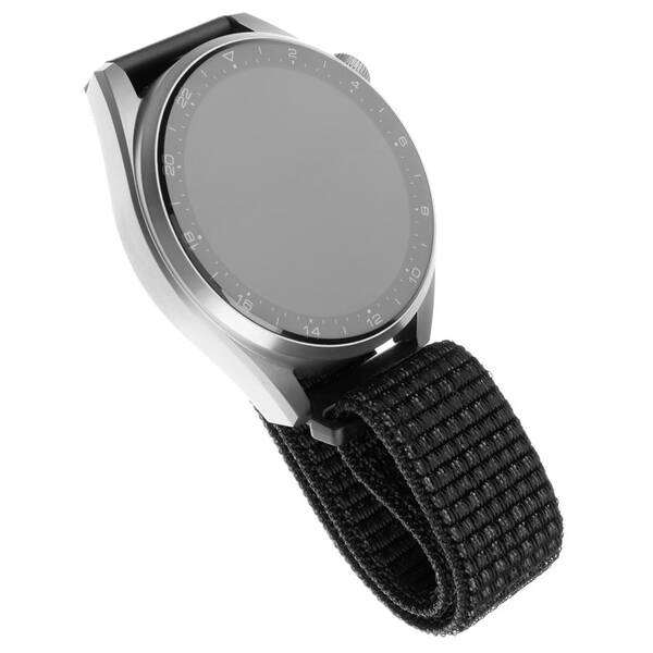 Řemínek FIXED Nylon Strap s šířkou 22mm pro smartwatch, reflexní černý

