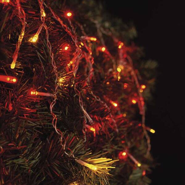 Spojovací řetěz EMOS 100 LED pulzující, krápníky, 2,5m - jantarová 

