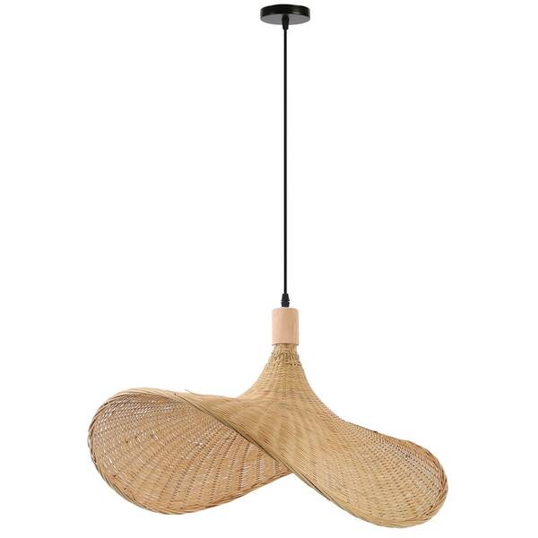 Závěsné svítidlo IMMAX BOHO SOMBRERO, D70cm, E27, přírodní ratan černé/hnědé

