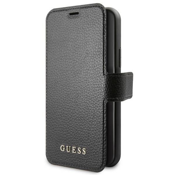 Pouzdro na mobil flipové Guess Iridescent Book na Apple iPhone 11 černý

