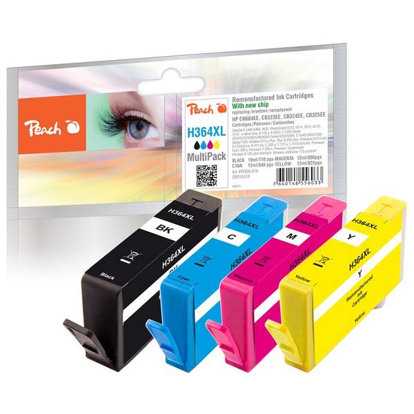 Inkoustová náplň Peach HP 364XL, MultiPac, 19 ml, 3x 12 ml vícebarevná


