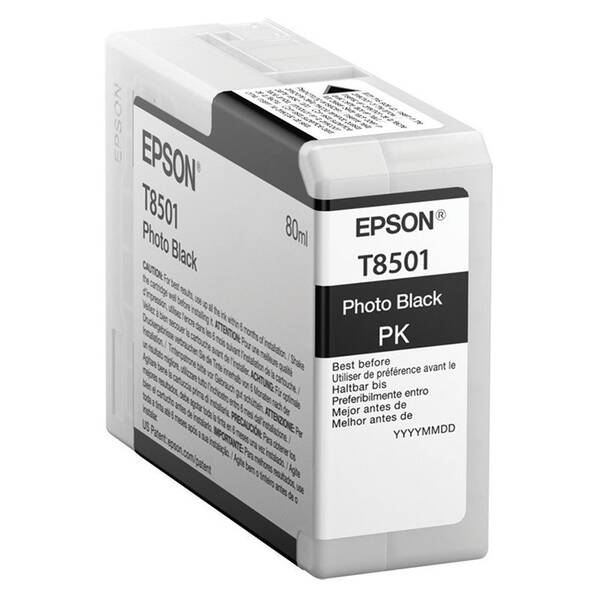 Inkoustová náplň Epson T8501, 80 ml - foto černá 

