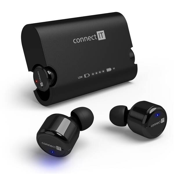 Sluchátka Connect IT True Wireless HYPER-BASS Bluetooth černé

