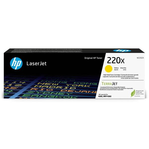 Toner HP 220X, 5 500 stran žlutý

