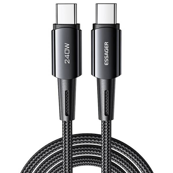 Kabel Essager Sunset USB-C / USB-C 2.0 5A, 240W, 2m černý

