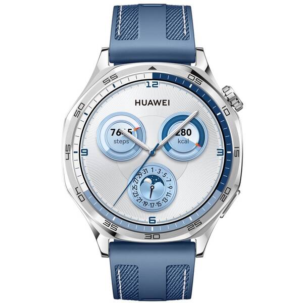 Chytré hodinky Huawei Watch GT 5 46 mm - Silver + Blue Woven Strap 

