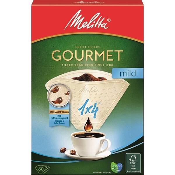 Filtr Melitta 1 x 4, 80 ks Gourmet Mild 

