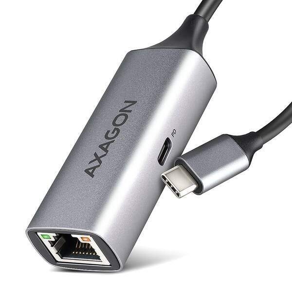Síťová karta Axagon USB-C 3.2 Gen 1 - Gigabit Ethernet šedá barva
