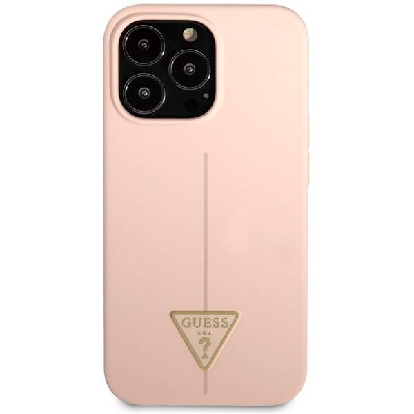 Kryt na mobil Guess Line Triangle na Apple iPhone 13 Pro růžový

