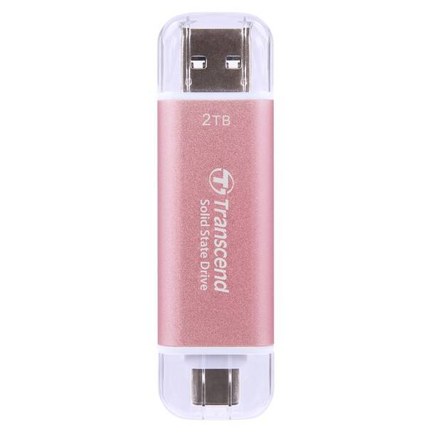 SSD externí Transcend ESD310C 2TB, USB-A/USB-C růžový

