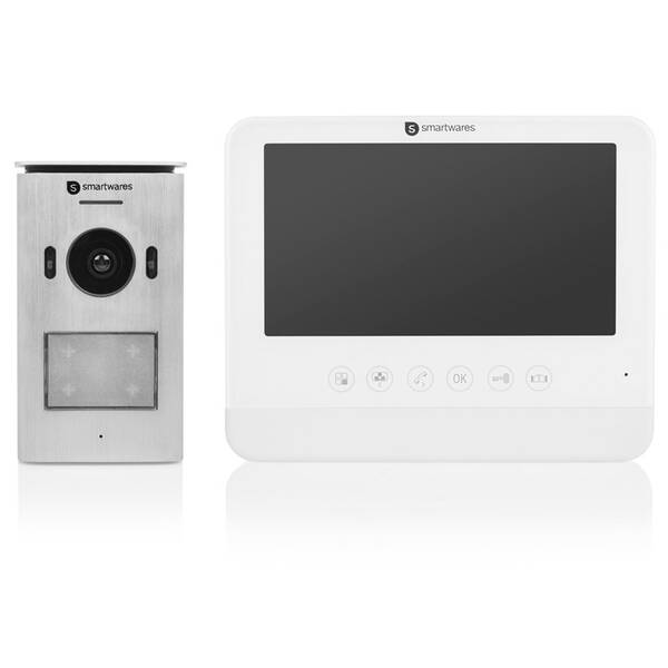 Dveřní videotelefon Smartwares DIC-22212 stříbrný/bílý

