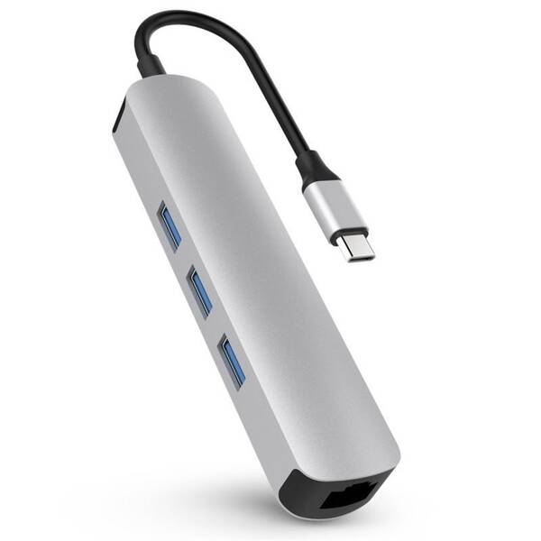 USB Hub HyperDrive 6-in-1 USB-C Hub 4K HDMI Output stříbrný


