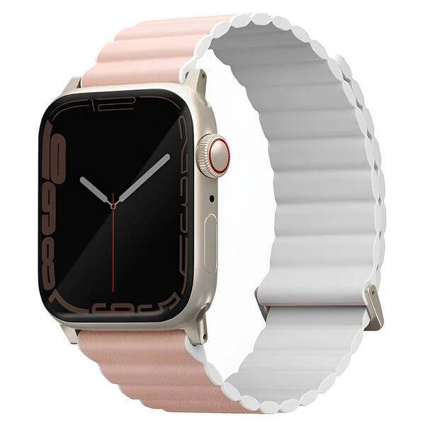 Řemínek Uniq Revix Premium Edition Reversible na Apple Watch 38/40/41mm bílý/růžový

