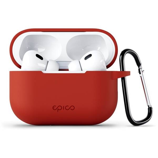 Pouzdro Epico Outdoor Cover s karabinou pro Apple AirPods Pro 2 červené


