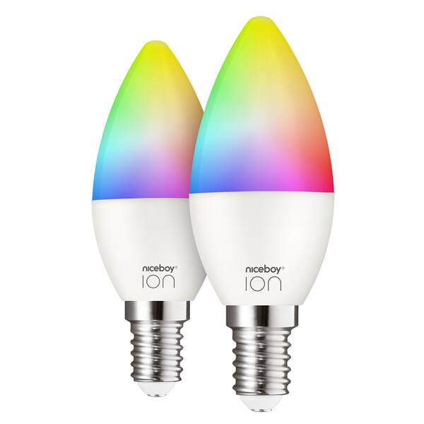 Chytrá žárovka Niceboy ION SmartBulb RGB E14, 5,5W, 2ks 

