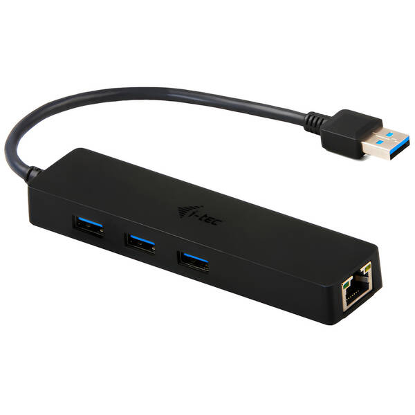USB Hub i-tec USB 3.0 / 3x USB 3.0 + LAN černý

