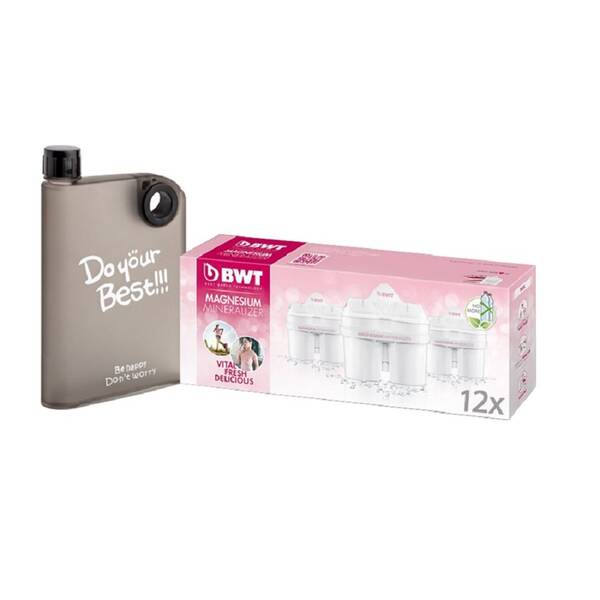 Filtr na vodu BWT Magnesium 12 ks + designová láhev 

