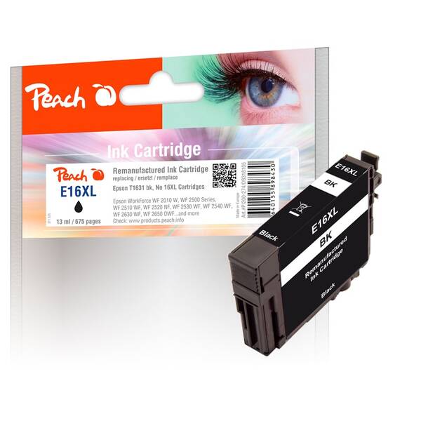 Inkoustová náplň Peach Epson 16XL, 675 stran černá

