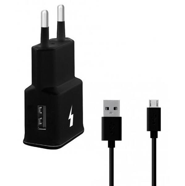 Nabíječka do sítě WG 1xUSB, QC 3.0 + Micro USB kabel černá

