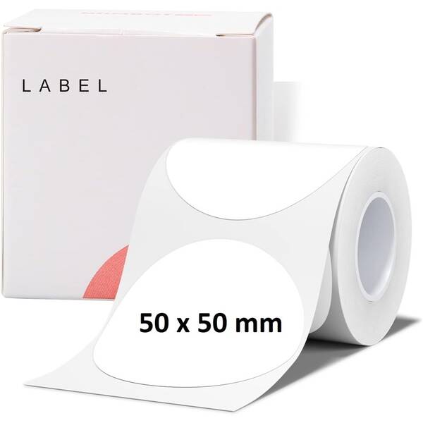 Papírový štítek Niimbot R 50x50mm 150ks Round pro B21 bílý


