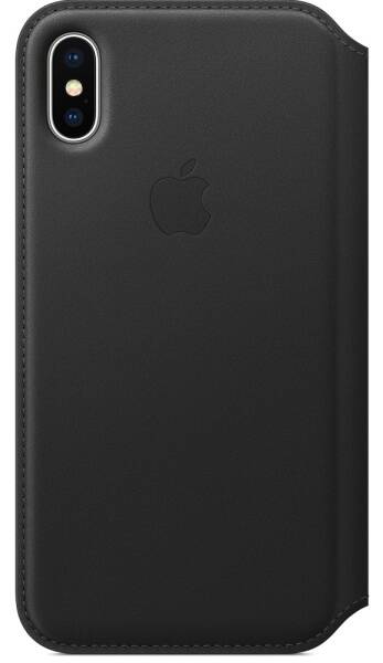 Pouzdro na mobil flipové Apple Leather Folio na iPhone X černé

