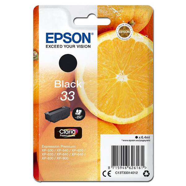 Inkoustová náplň Epson 33, 250 stran černá

