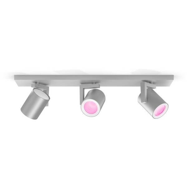 Bodové svítidlo Philips Argenta White and Color Ambiance 3 Spot hliník

