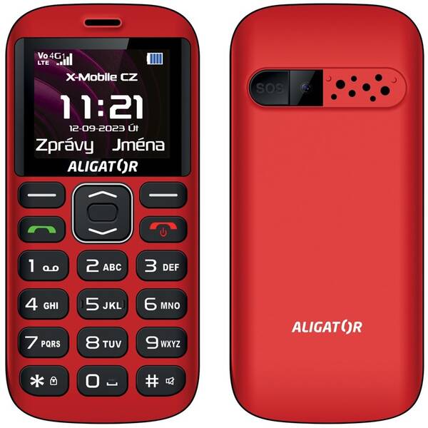 Mobilní telefon Aligator A720 4G Senior černý/červený


