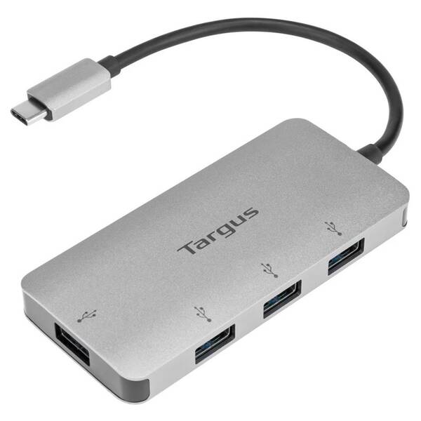 USB Hub Targus USB-C na 4 porty USB-A stříbrný

