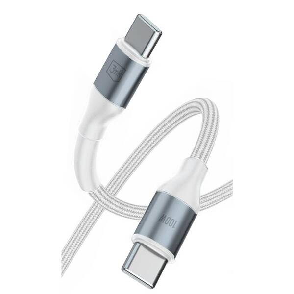 Kabel 3mk Hyper N-SERIES USB-C/USB-C, 100W, 1m bílý

