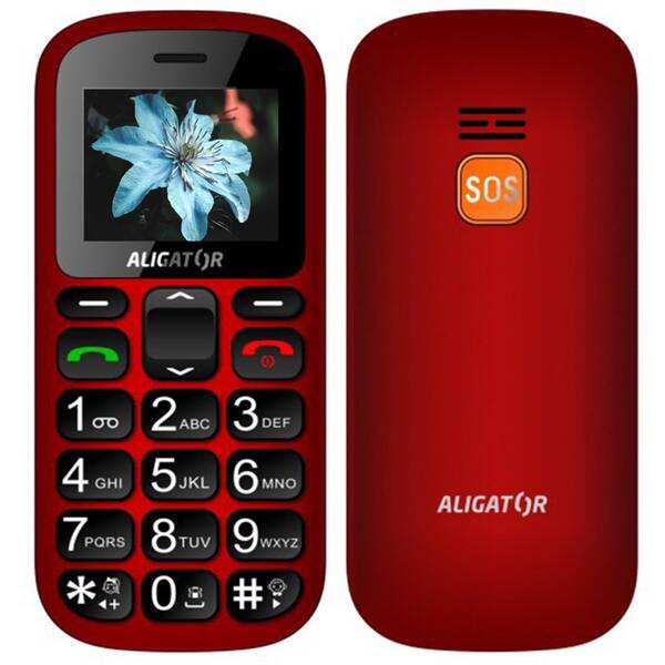 Mobilní telefon Aligator A321 Senior Dual SIM černý/červený

