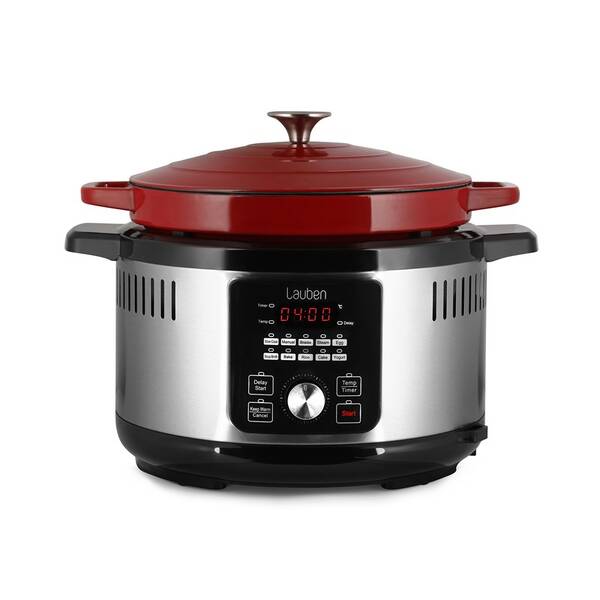 Multifunkční hrnec Lauben OvenSafe® Multicooker 6000RS stříbrný/červený

