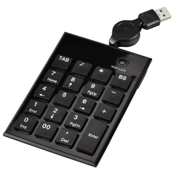Klávesnice Hama SK140 Slimline, numerická černá

