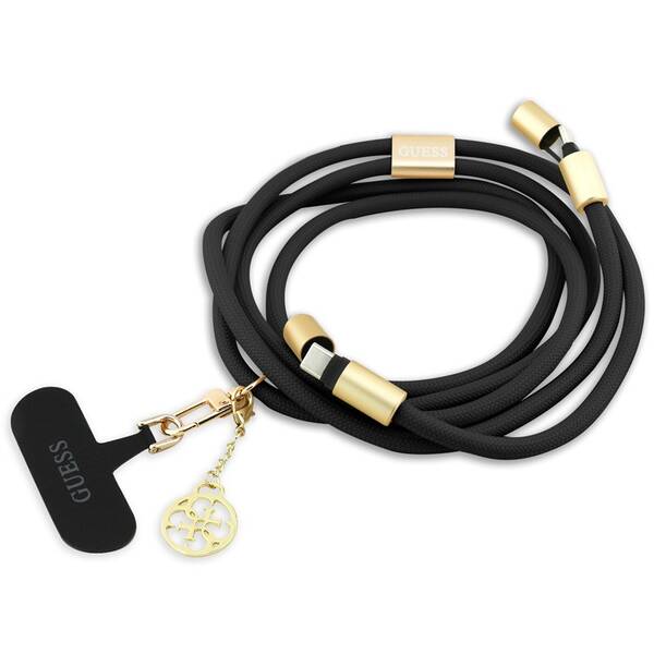 Kabel Guess Crossbody 4G Charm USB-C/USB-C černý

