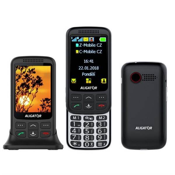 Mobilní telefon Aligator VS 900 Senior Dual SIM černý/stříbrný

