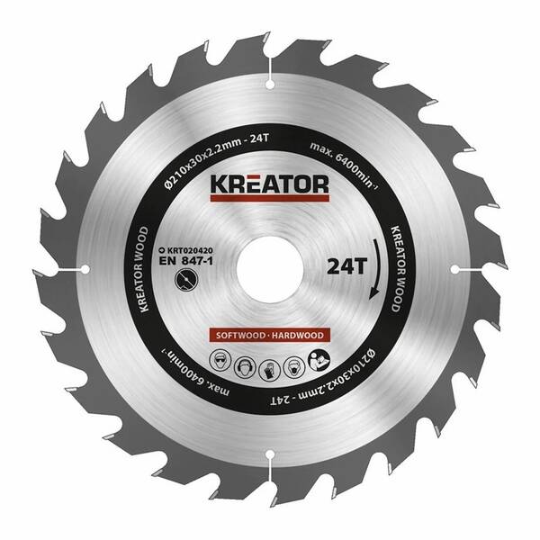 Kotouč pilový Kreator KRT020420 210mm 24T 

