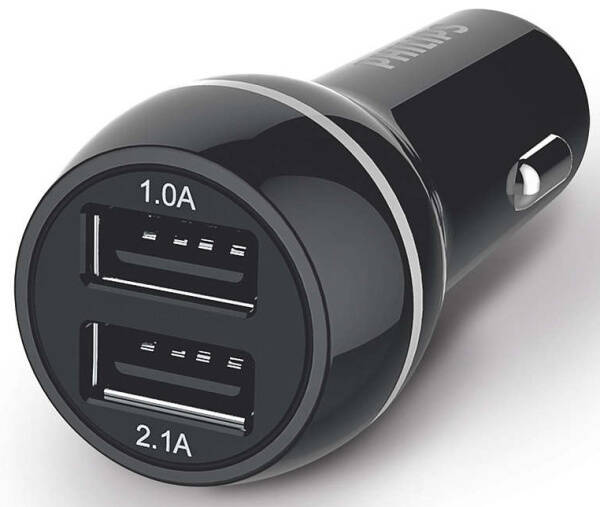 Adaptér do auta Philips DLP2357, 2x USB, 3,1A černý

