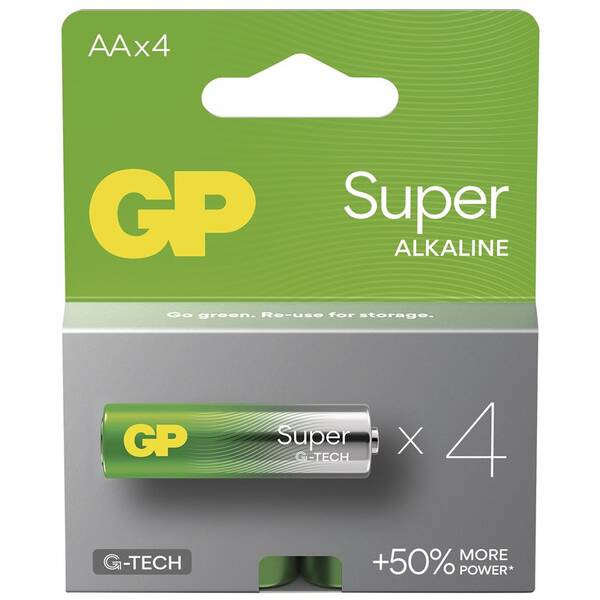 Baterie alkalická GP Super AA (LR6), 4 ks 

