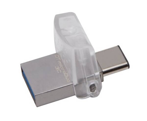 USB Flash Kingston 128GB OTG USB-C/USB 3.1 stříbrná barva
