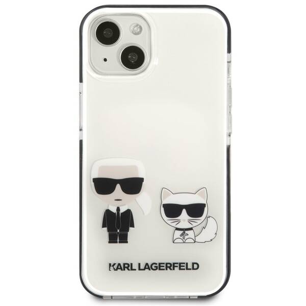 Kryt na mobil Karl Lagerfeld Karl and Choupette na Apple iPhone 13 bílý


