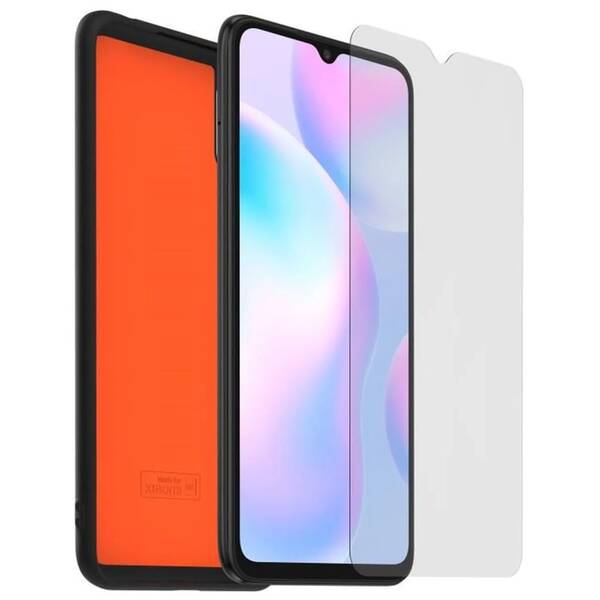 Kryt na mobil Made for Xiaomi na Xiaomi Redmi 9A + tvrzené sklo černý


