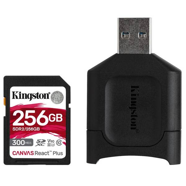 Paměťová karta Kingston SDXC 256GB UHS-II U3 (300R/260W) + čtečka 

