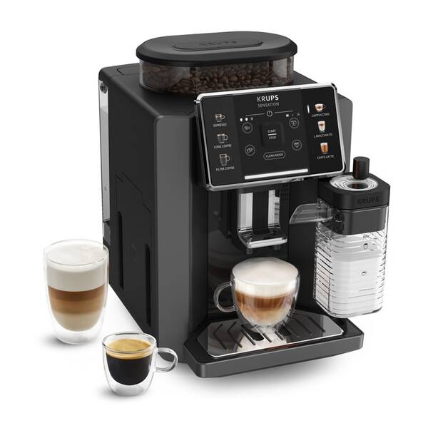 Automatický kávovar Krups EA912HF0 Sensation milk antracitový

