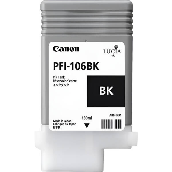 Inkoustová náplň Canon PFI106BK, 130ml černá

