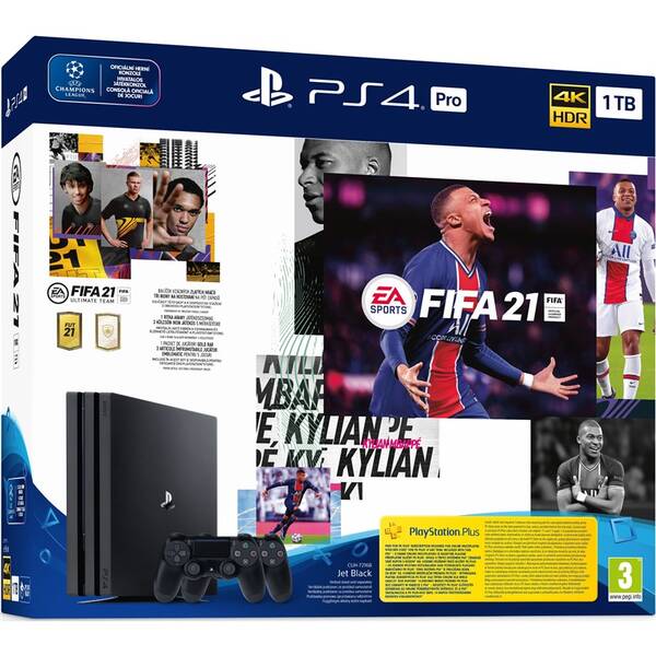 Herní konzole Sony Pro 1 TB + FIFA 21 + 2x ovladač 
