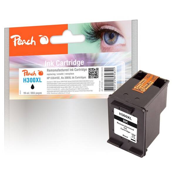 Inkoustová náplň Peach HP 300 XL, 855 stran černá

