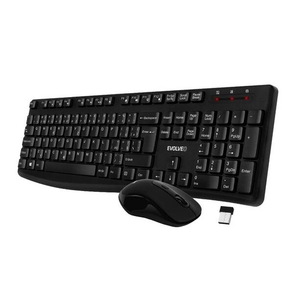 Klávesnice s myší Evolveo K1050, US černá

