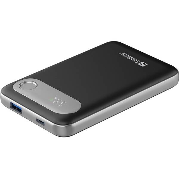 Powerbanka Sandberg Travel 10000 mAh PD 20W černá/stříbrná


